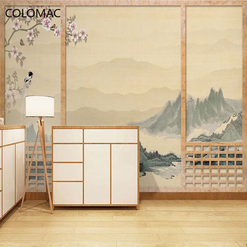 

Colomac Custom Japanese Style Wallpaper Sushi Restaurant Simulation Wooden Door Background Mural Home Decoration Dropshipping