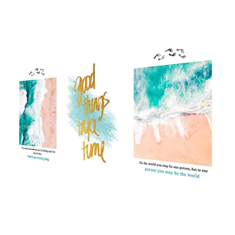 

Sea beach Wall Art Paintings Poster Seacape Picture Canvas Print Art Inspirational Quotes Wall Art For Home Decoration.