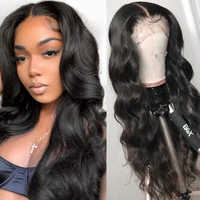 brazilian human hair lace wigs pre plucked body wave human hair wigs for black women 150 natural color part lace remy hair wig