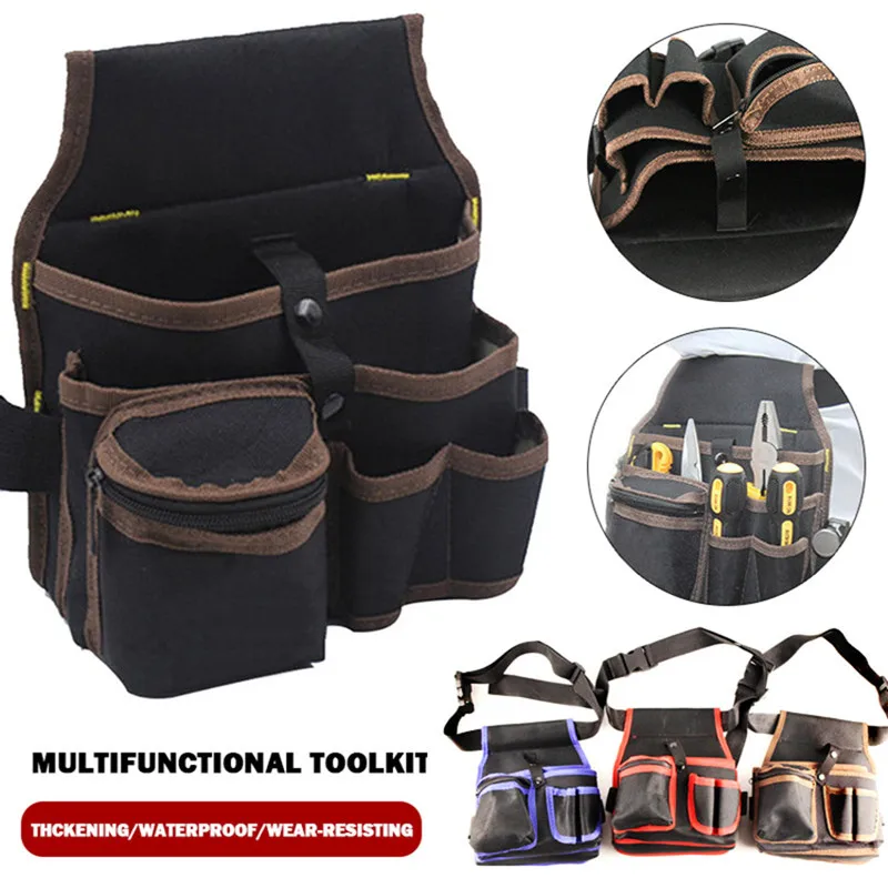 Electrician Tools Belt Storage Bag Waterproof Screwdriver Holster Work Waist Bag Working Belt Tool Holder Drill Organizer Pouch