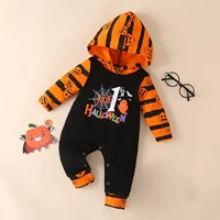 newborn baby boys girls romper halloween costume pumpkin letter hoodie jumpsuit infant outfits fall girl clothes 6 9 12 18 month