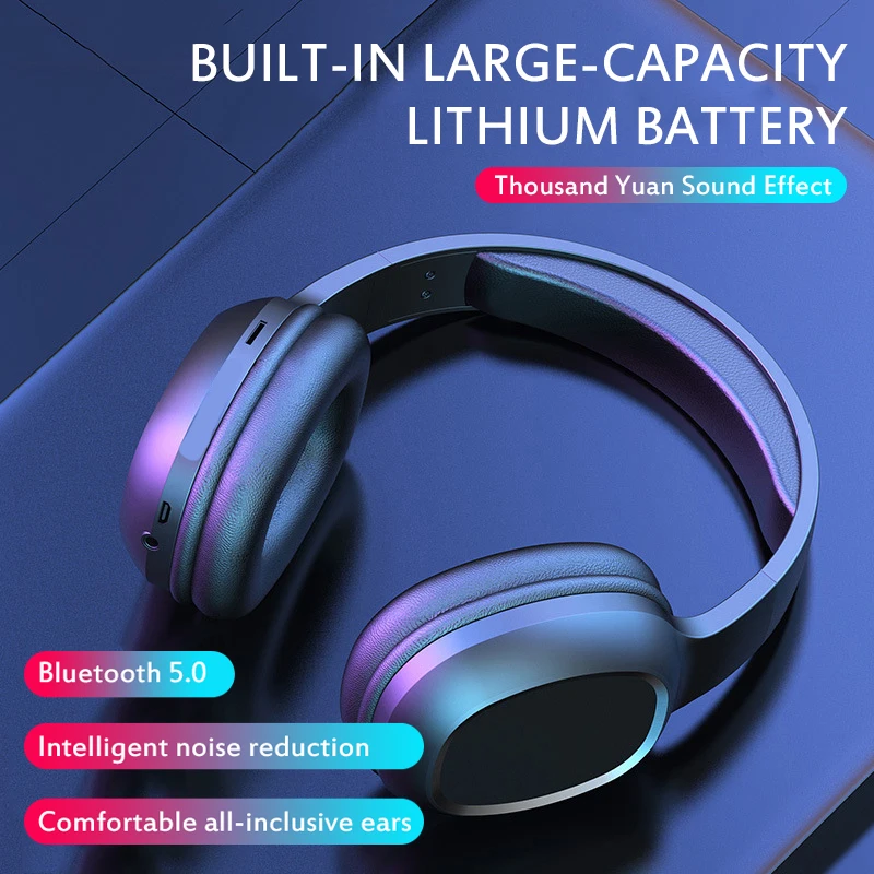 

T5 HiFi Active Noise Cancelling wireless headphones bluetooth 5.0 Earphones Over ear headset with microphone for phones & music