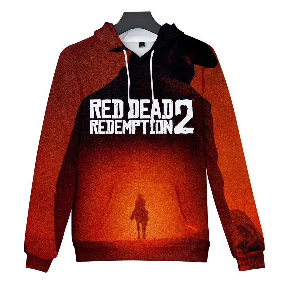

New Red Dead Reading 2 digital 3D printing fashion Plush Hooded hoodies