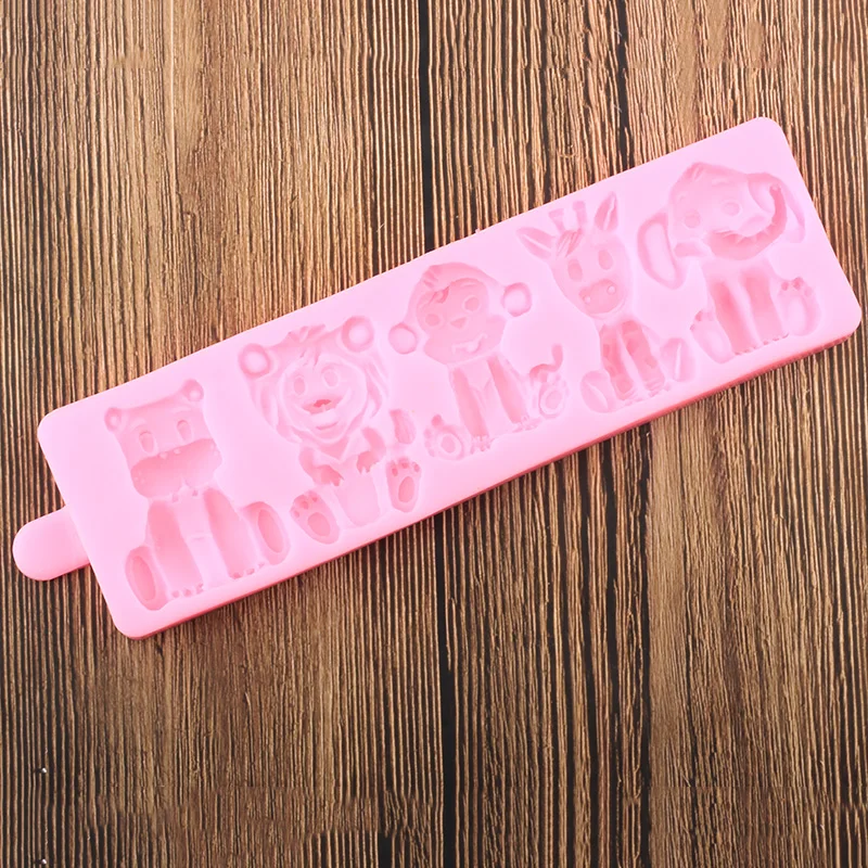 Силиконовые формы в виде джунглей животных Лев слон помадка форма детские