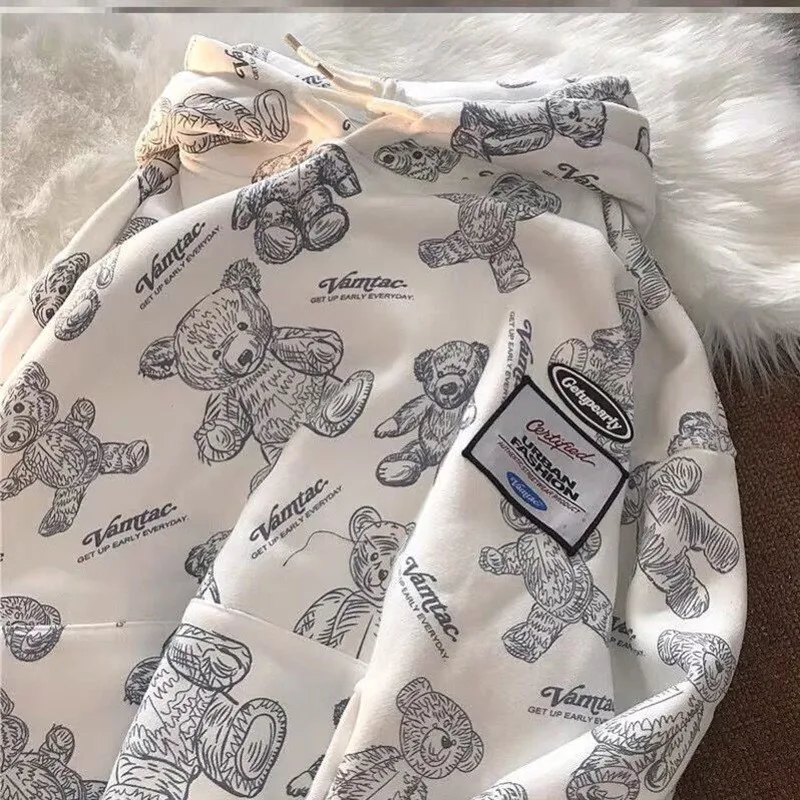 

Sweater Hoodie Women's Autumn Japanese Ins Korean Version Loose Long Sleeve Hoodie Lazy Couple Graffiti Printed Jacket