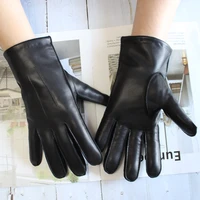 bickmods men%e2%80%98s new selected high quality imported sheepskin gloves cashmere lining black fashion genuine leather mittens