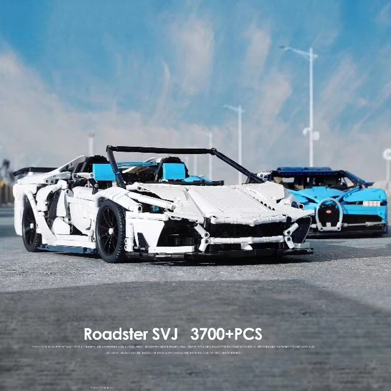 LZ2101 гоночный автомобиль al MOC 17698 Супер спортивный Aventador SVJ родстер 1:8 строительные