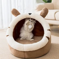 foldable cat nest bed for small medium dog pet soft nest kennel kitten bed house sleeping bag pets winter warm cozy house cave