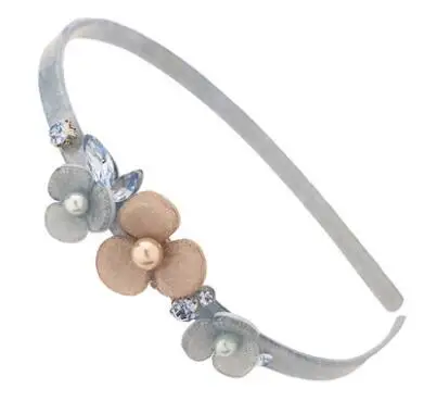 light blue Жемчужная лента для волос-бабочка головная повязка для женщин-аксессуары для волос акрил-украшение для волос-Корона-лента для волос для свадьбы - Окраска металла: light blue