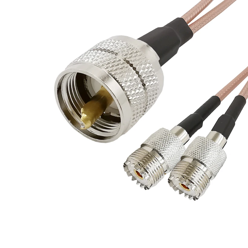 УВЧ штекер RG316 Удлинительный кабель сплиттер разъем PL259 к двойному SO239 гнездо