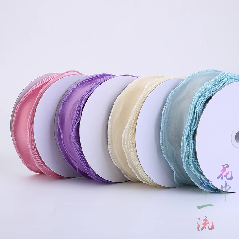 (25 ярдов/рулон) 5 см волнистый стиль органза лента сделай сам для подарочных