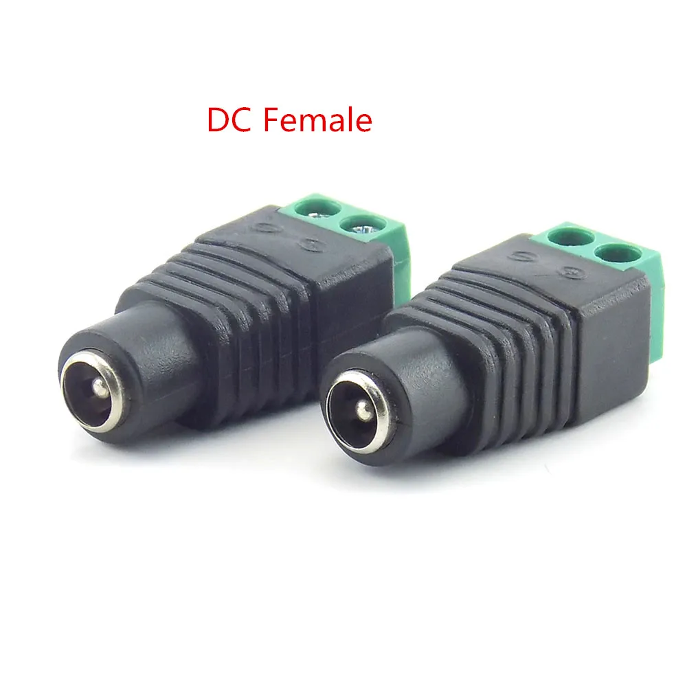 

50pcs 12V BNC DC Connectors Male Female Plug Power Supply Adapter 5.5X2.1mm Coax Cat5 for Led Strip Lights CCTV Camera U26