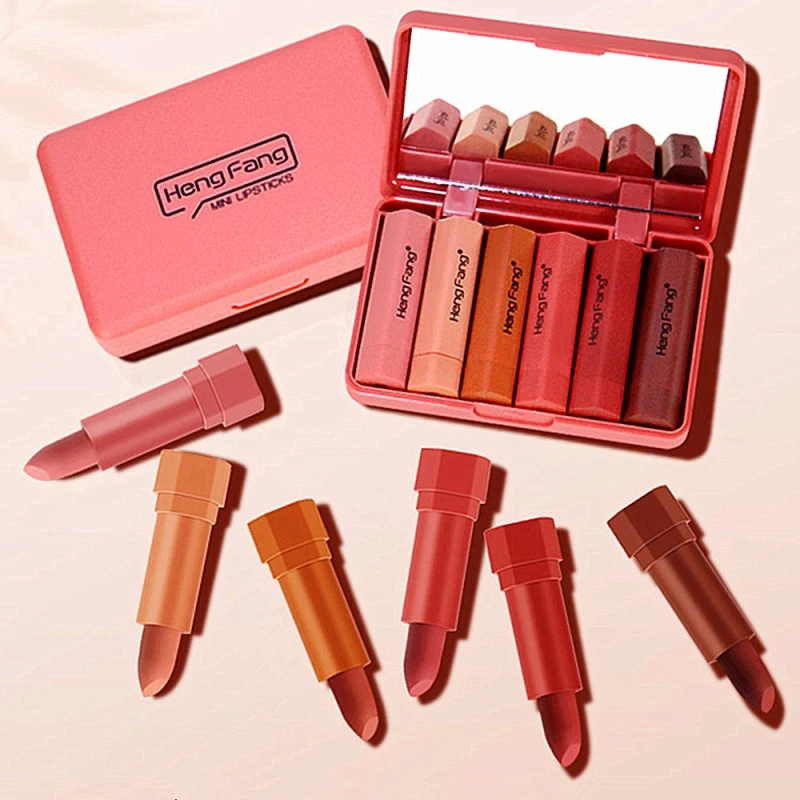 New 6 pcs Matte Lipstick Set Waterproof Shimmer Long Lasting Moisturizing Non-stick Cup Exquisite Kit |