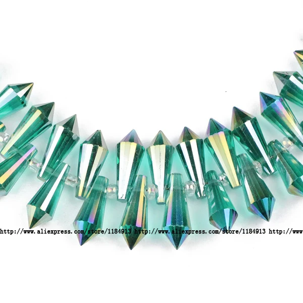 JS603Malachite green JHNBY длинные конусные подвески в форме капли Австрийские хрустальные бусины 6*15 мм 50 шт стеклянные бусины для изготовления ювелирных изделий Аксессуары для браслетов - Цвет: JS603Malachite green