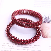 natural red garnet round beads bracelet bangle 12mm fashion stone women men garnet healing garnet jewelry gemstone aaaaa