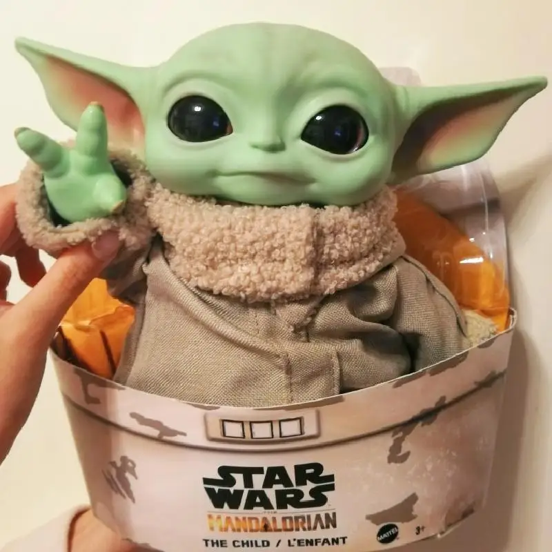 

28cm Star Wars Yoda Baby The Grogu Pvc Anime Plush Action Figure Toys Yoda Master The Mandalorian Dolls Gifts For Children Toy