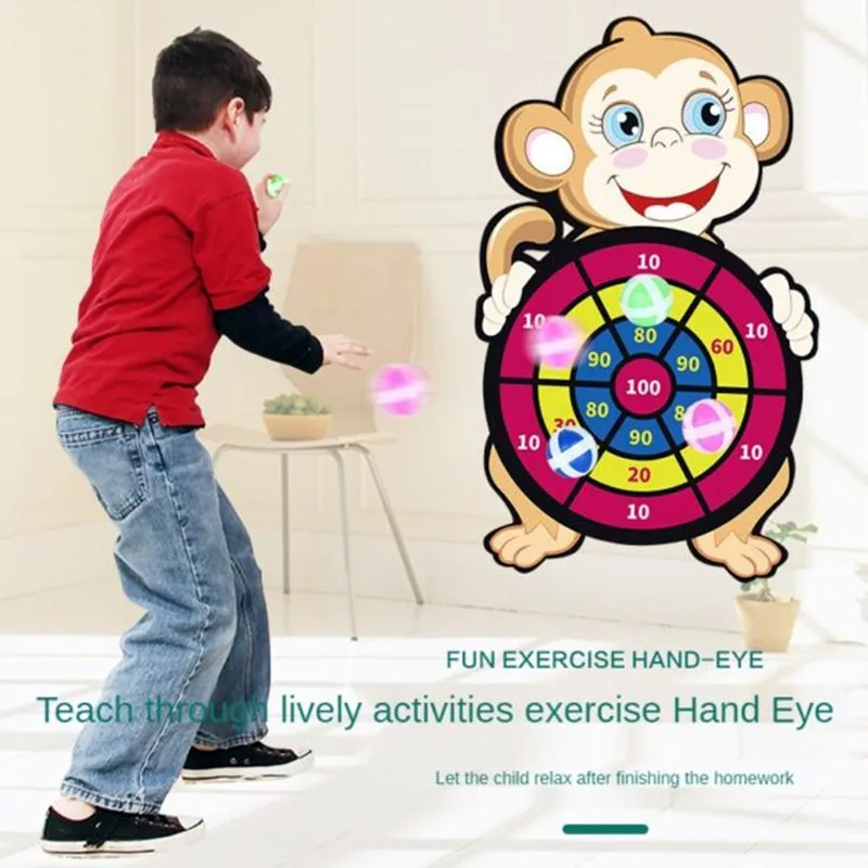 

Cartoon Dart Board Games Children Kid Birthday Gifts Flying Standard Magic Sticky Ball Party Games Home Math Puzzle Game