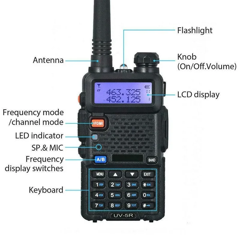 US Plug UV 5R Walkie Talkie профессиональное переговорное устройство CB радио стационарный