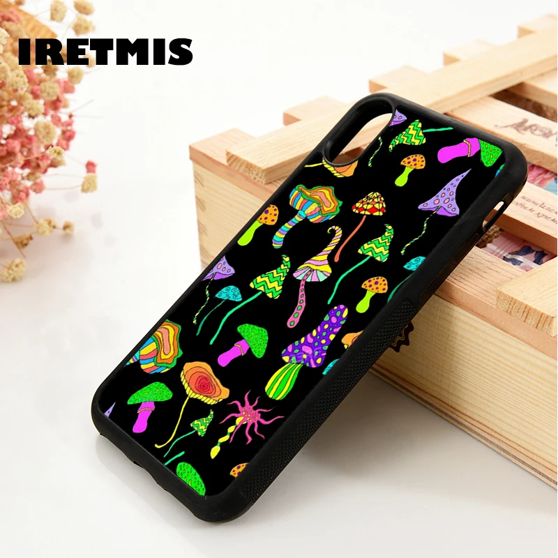 Чехол для телефона Iretmis 5 5S SE 6 6S, чехол для iPhone 7 8 Plus X Xs 11 12 MINI Pro Max XR, Яркие Фантастические грибы, радужные цвета