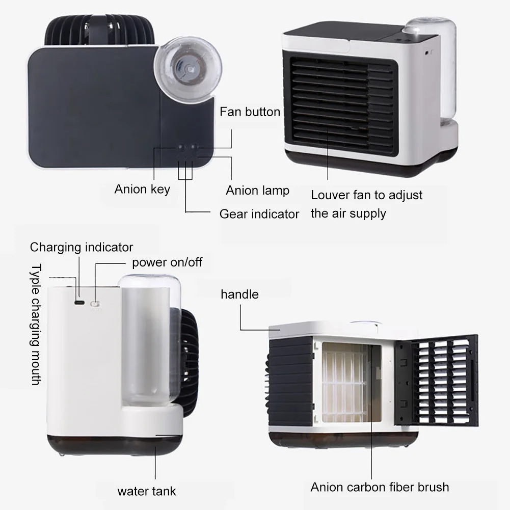 

360ml Home Office USB Air Conditioning Cooling Fan Humidifier Purifier Cooler air conditioner cool wind air conditioning summer