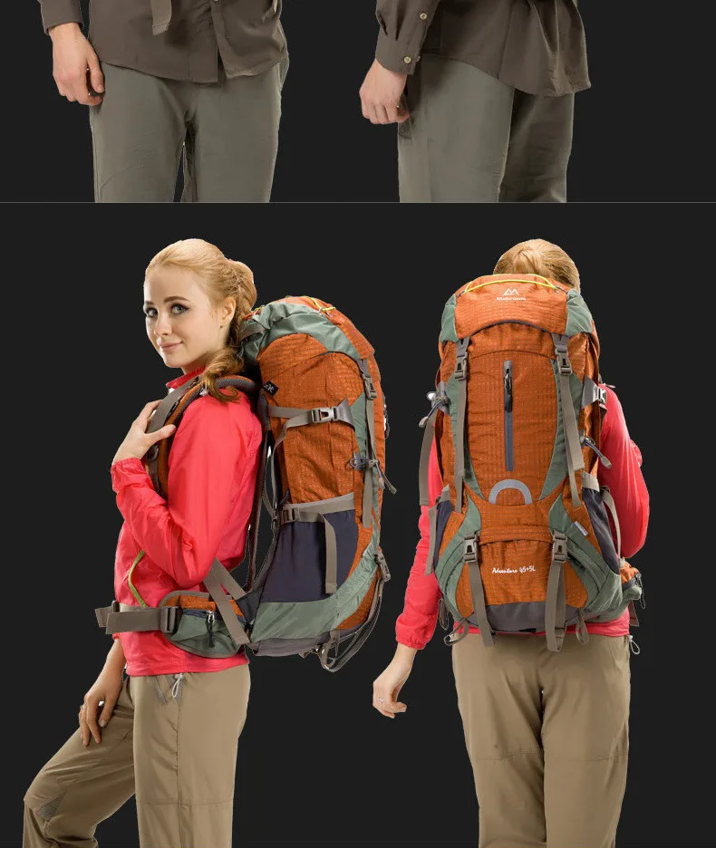 Maleroads 60L альпинистская сумка, открытый спортивный рюкзак, водонепроницаемый нейлоновый рюкзак, сумка с дождевиком, для походов, кемпинга, велосипеда