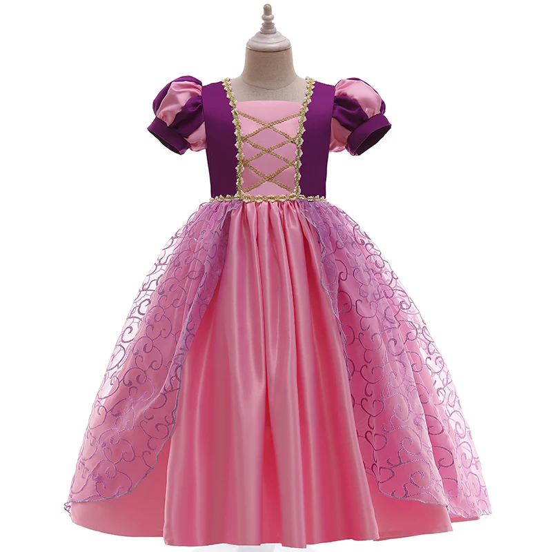 

Girls lace dress new girls design color matching elegant clothes new year children's evening dress party dress