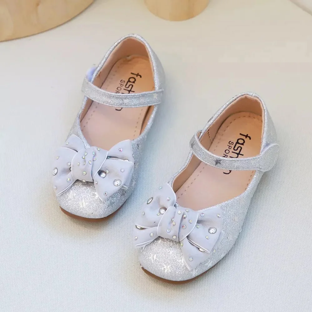 Туфли детские кожаные с бабочками блестками звездами бантиками для девочек |