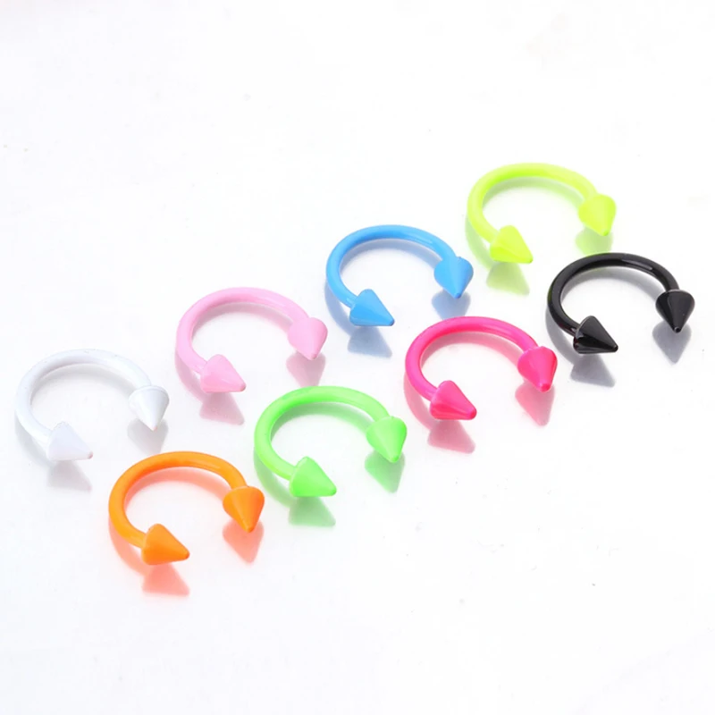 8 шт. носовых кольца из нержавеющей стали с шипом, септумом, бровью, трагусом, хеликсом, пирсингом губ и тела.