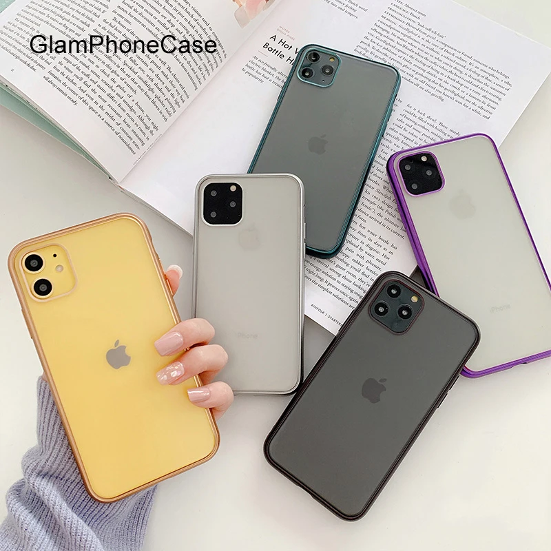 GlamPhone чехол сплошной цвет границы для телефона iPhone11Pro/Max X XS Max XR Мягкий силиконовый