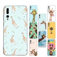 cute cartoon giraffe animal phone case soft silicone case for huawei p 30lite p30 20pro p40lite p30 capa