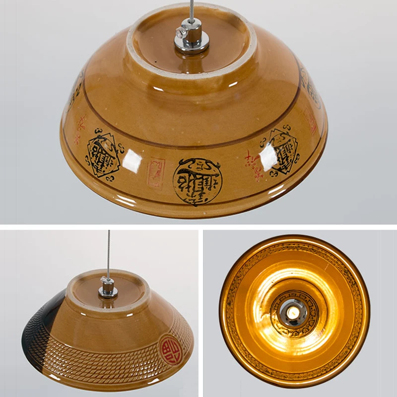 Подвесная лампа в китайском стиле креативный светильник виде счастливой чаши