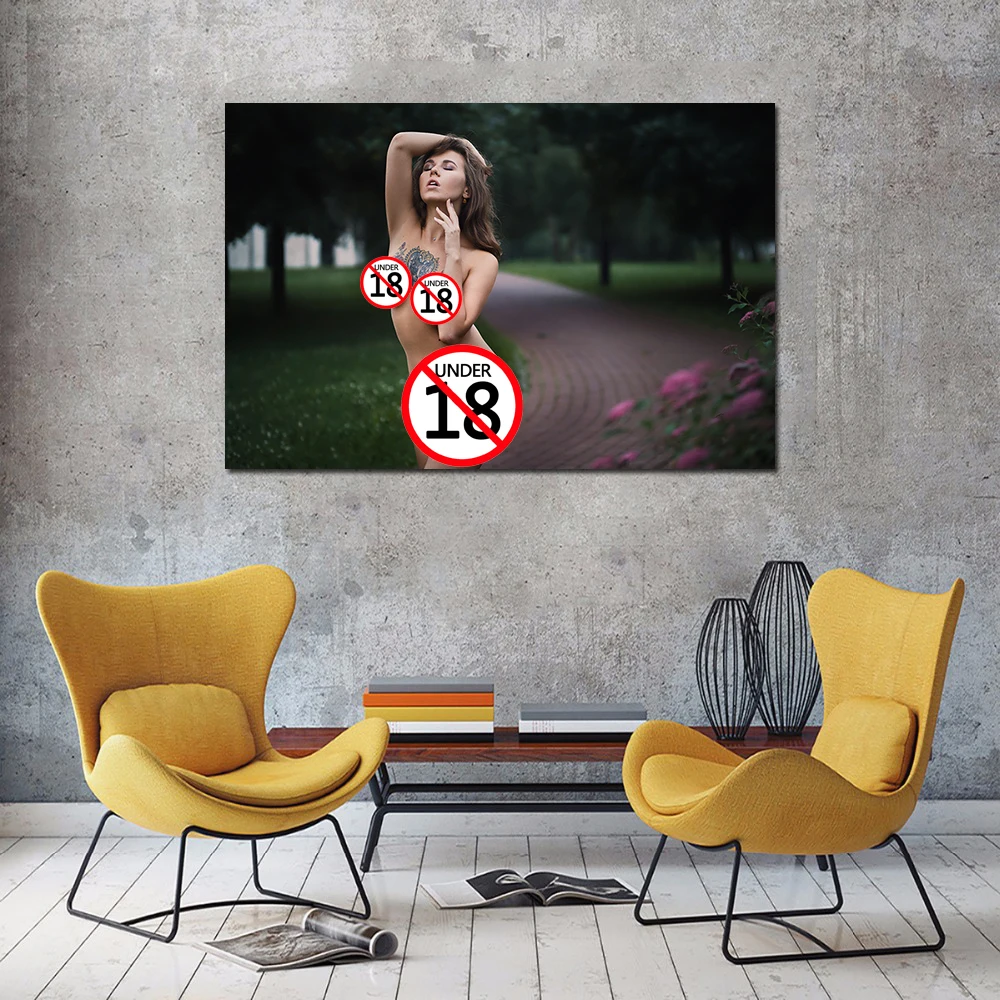 

Wall Art Canvas Painting Adult Model Sexy Tattoo Girl Posters and Prints Wall Picture For Living Room Decor