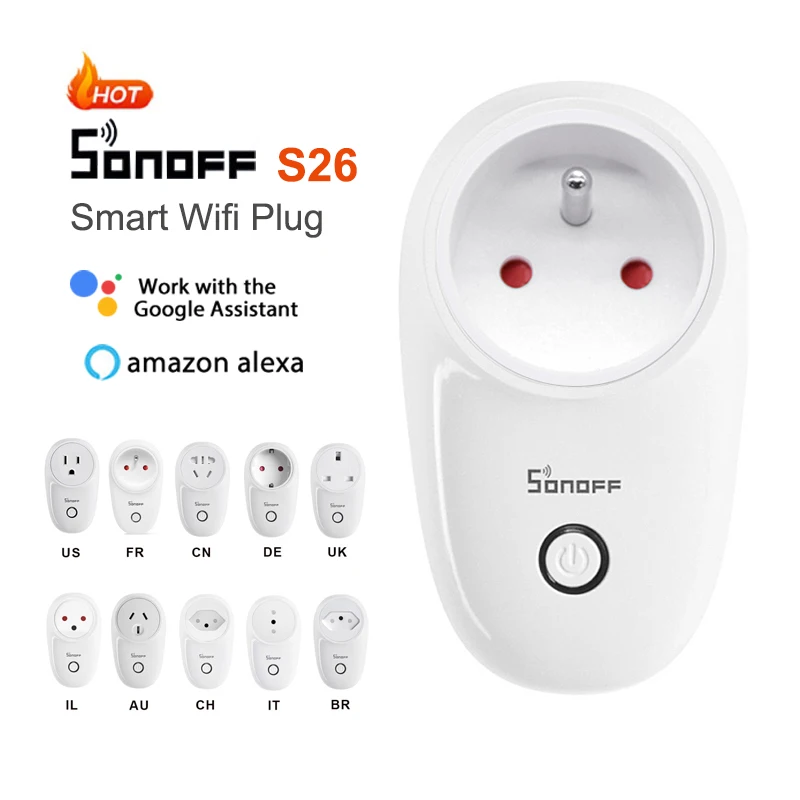 Sonoff S26 WiFi умная розетка настоящий таймер пульт дистанционного управления для