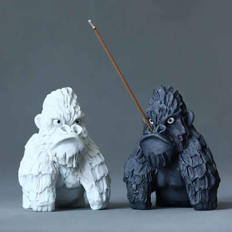 

Скандинавская креативная мультяшная скульптура Gorilla Artware, аксессуары для украшения дома, Современная Художественная керамическая статуя, с...