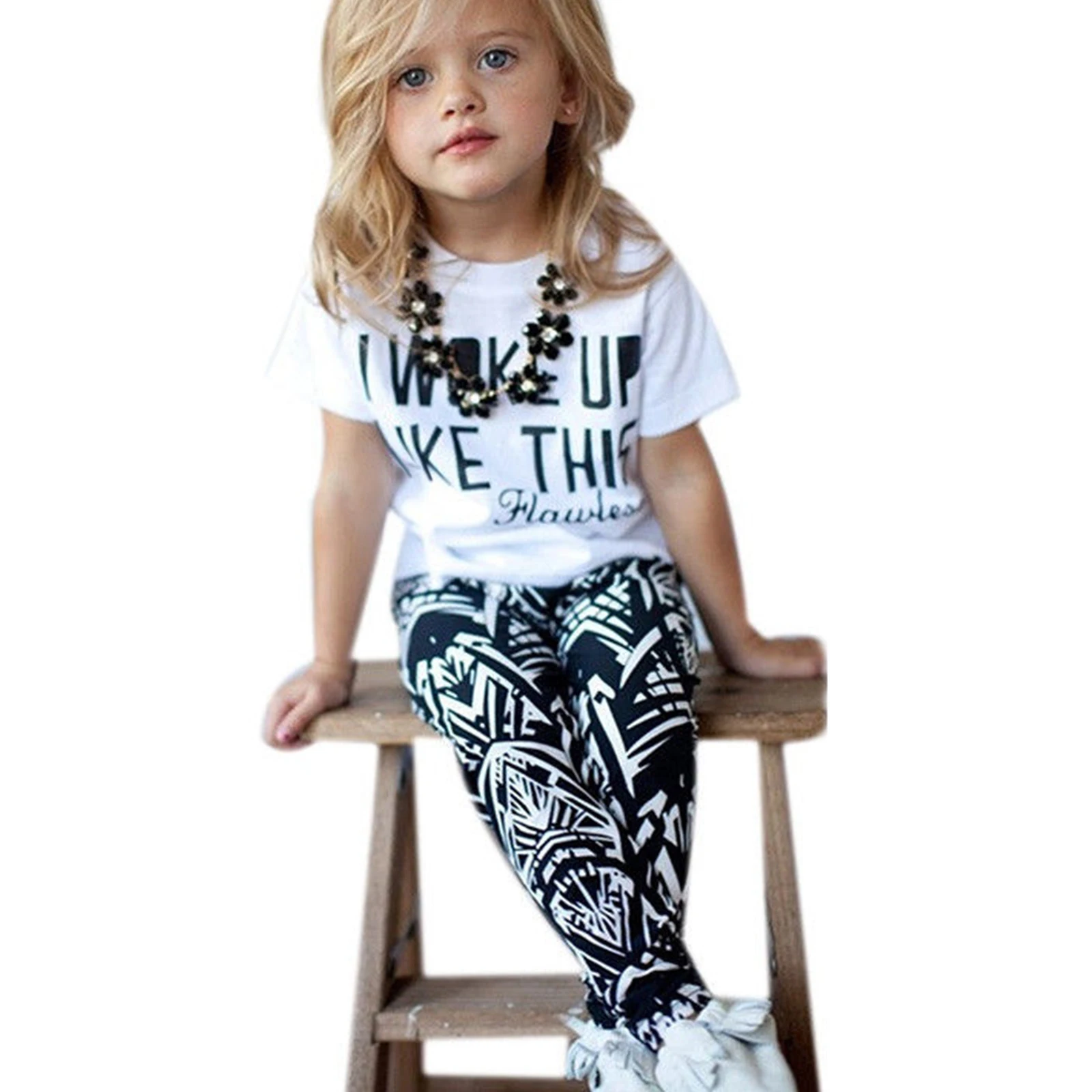 От 2 до 7 лет комплект детской одежды для девочек детская одежда с буквенным