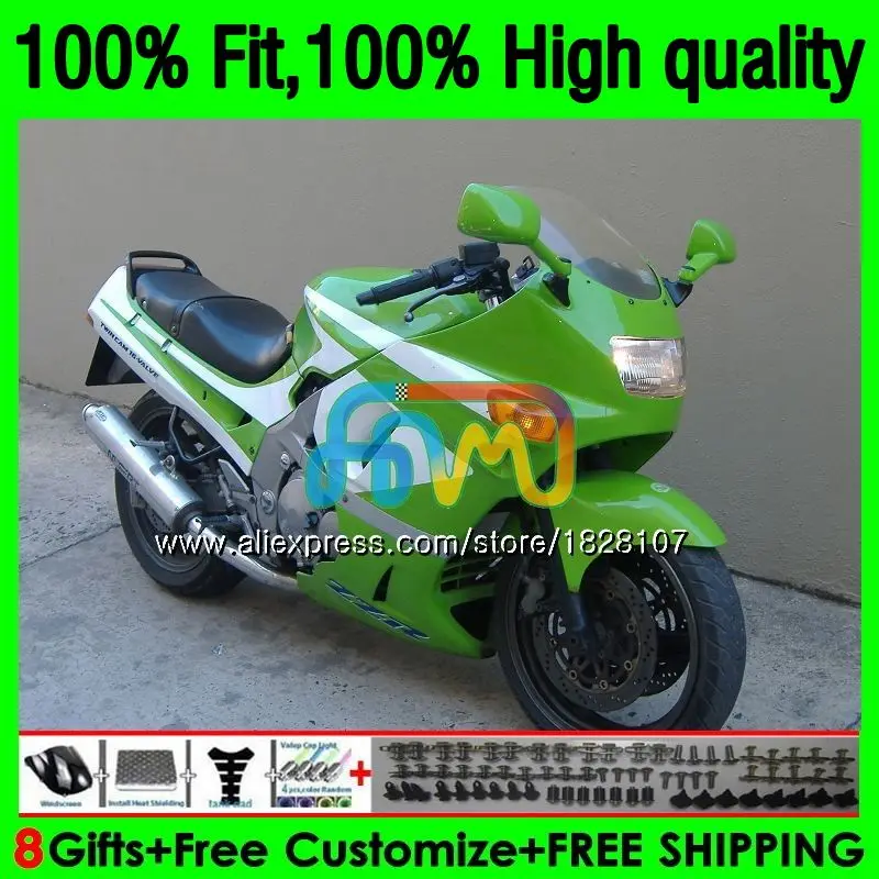 

Injection For KAWASAKI ZZR-400 ZZR400 Stock green 93 95 96 97 98 99 154BS.22 ZZR 400 1993 1994 1995 1996 1997 1998 1999 Fairing