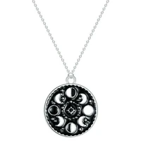 trendy luminous enamel moon phase pendant necklace galaxy jewelry moon glow in the dark for women gift