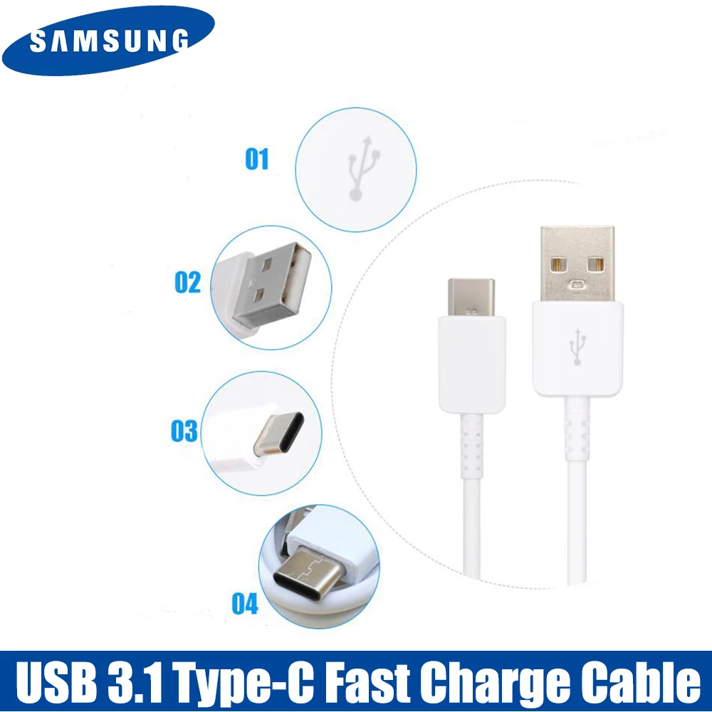 Кабель для быстрой зарядки Samsung galaxy 28/120/150/200/300 см USB 3 1 Тип C S8 S9 Plus S10e Note 10 9 A7 A8 -