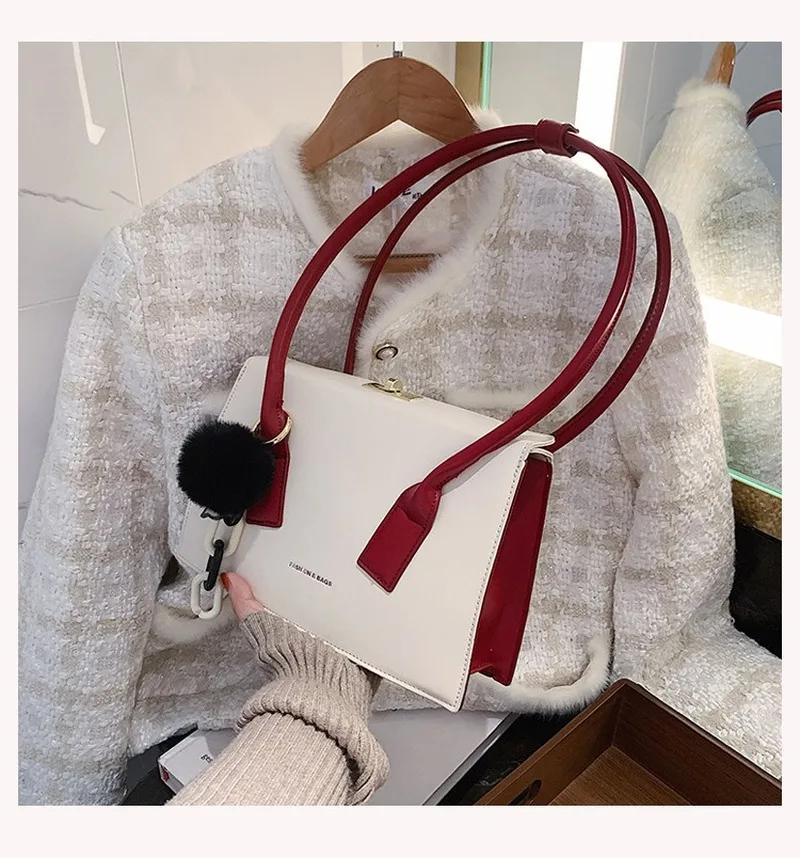 

Sense of Ms. Handbags 2020Fall/Winter New Trendy Fashion Contrast Color All-match Foreign Style Single Shoulder Small Square Bag