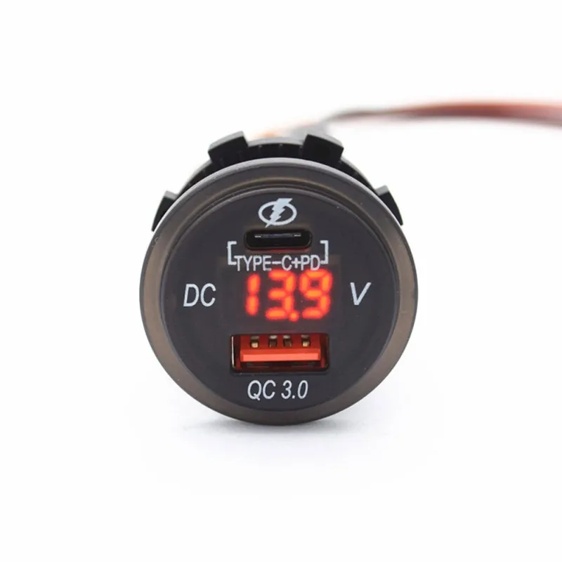 Водонепроницаемый 12 в 24 В Тип C PD KK 3 0 USB Автомобильное зарядное устройство с