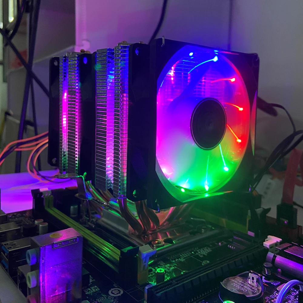 Кулер для процессора TISHRIC с 6 тепловыми трубками кулер 4 контакта PWM RGB PC Intel LGA 1150 1151