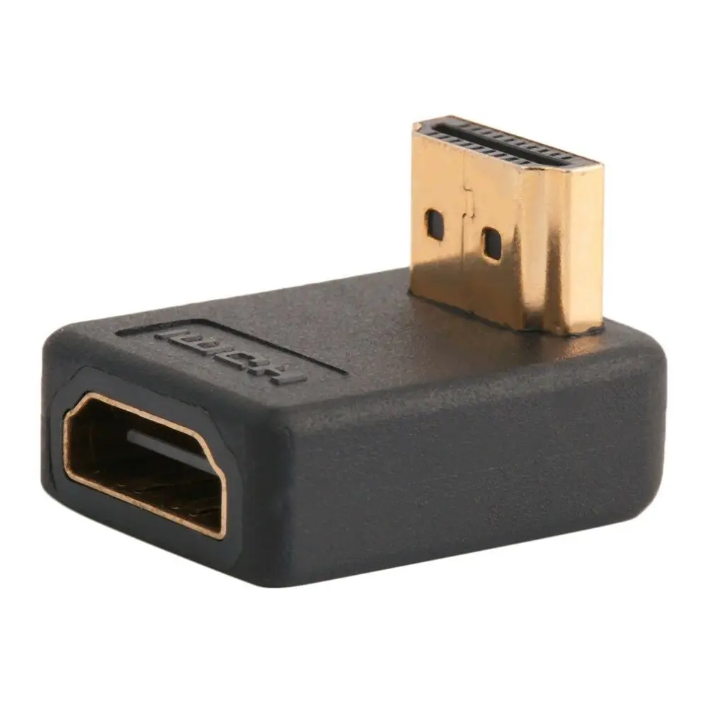 

90 градусов HDMI A штекер-гнездо адаптер прямоугольный удлинитель конвертер