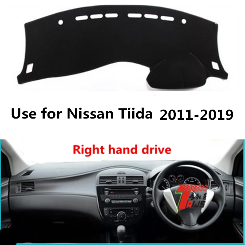 

Taijs крышка приборной панели правого руля автомобиля, коврик для приборной панели для Nissan Tiida Pulsar C12 2011 2012 2013 2014 2015 2016 2017, защита от освещения