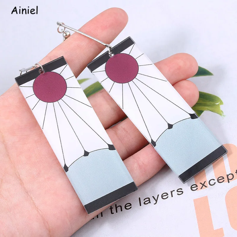 

Серьги-подвески для женщин и девушек, длинные висячие украшения для косплея, камадо, Tanjirou, с демоном, Королевский синий цвет, с кисточками