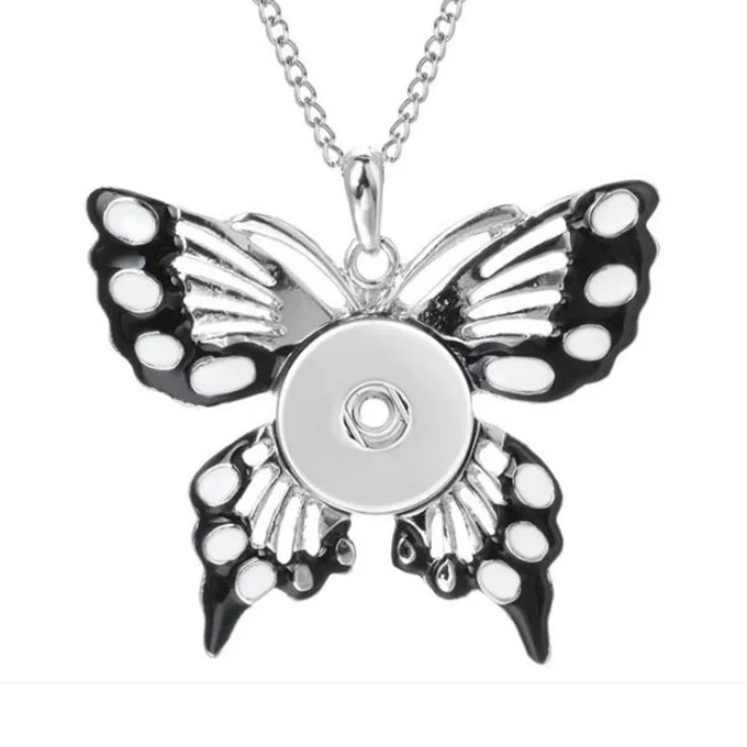 New Butterfly Snap Pendant Necklace 18mm Button Jewelry Interchangeable With Chain | Украшения и аксессуары