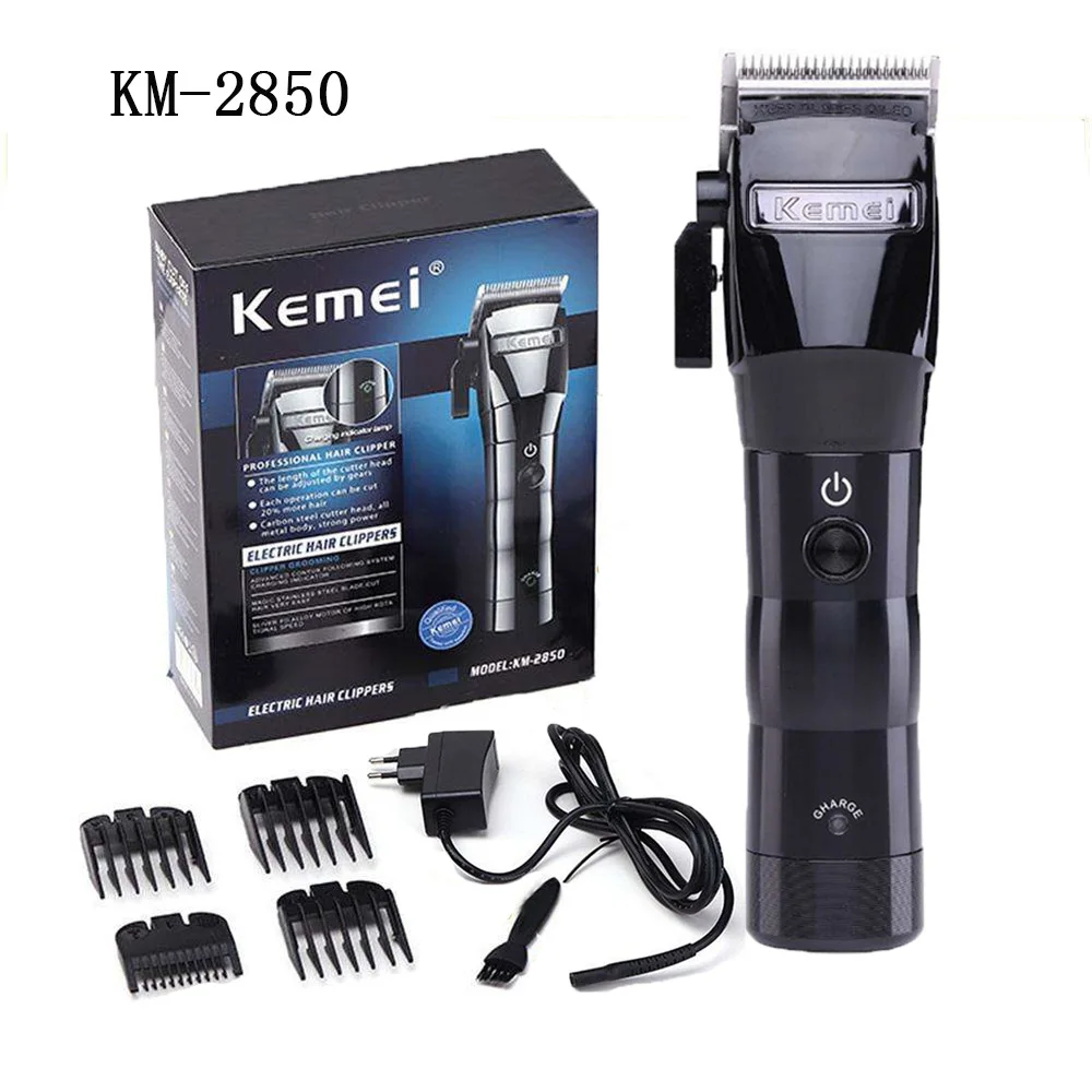 

Kemei Professional Electric Hair Trimmer Beard Shaver Rechargeable Hair Clipper Titanium Knife Hair Cutting Machine KM-2850