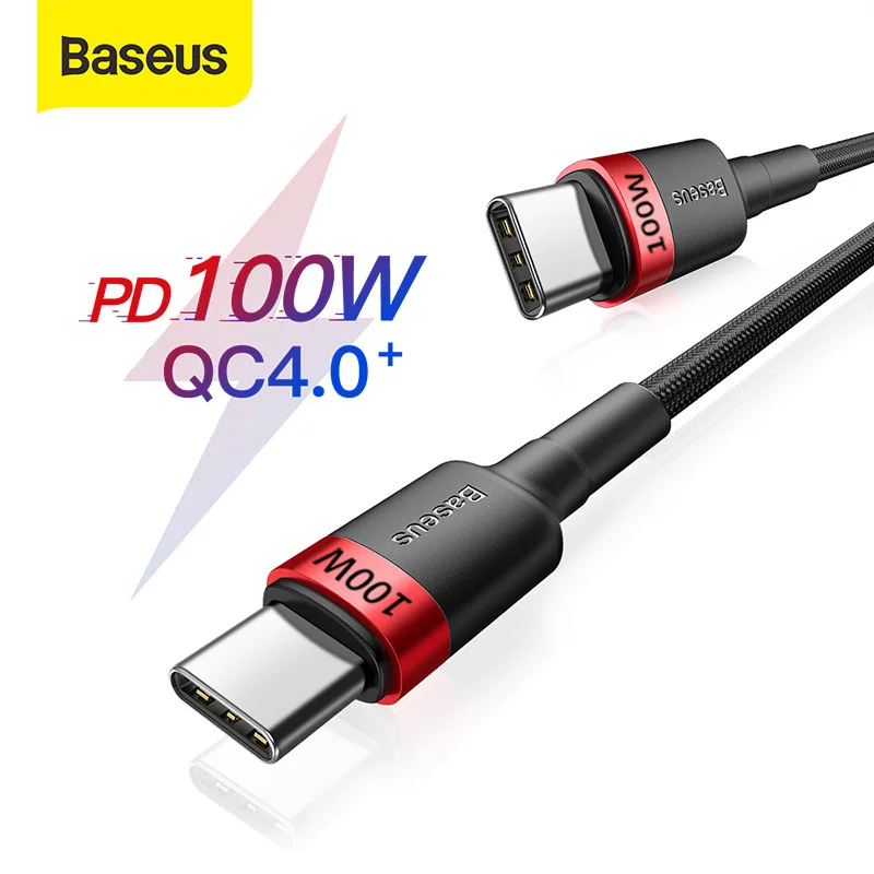 Baseus 100 Вт USB C к Type кабель для Macbook iPad 60 USBC PD шнур быстрой зарядки 4 0 зарядное