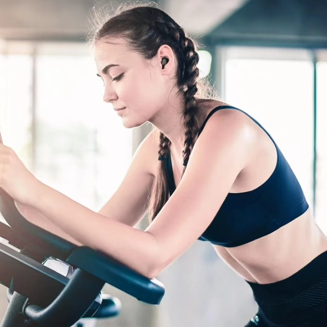 Беспроводные Bluetooth наушники с сенсорным управлением и светодиодным