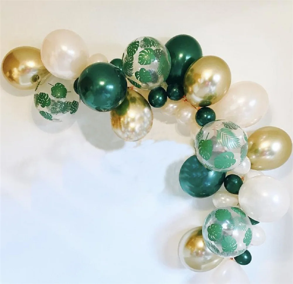 

Palm Leaf Latex Balloon Tropical Party Decorations Green Leaves Balloons Wedding Hawaiian Party Birthday Balloons Globos