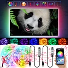 Светодиодная RGB лента с управлением через приложение по Bluetooth, USB, 3 клавиши, гибкая лента для лампы 5050, 5 В, декоративная подсветка телевизора, светящаяся лента с регулируемой яркостью
